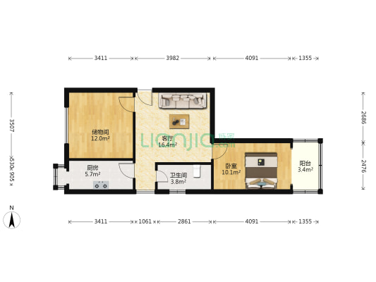 二道街256号院 1室1厅1卫 65平方