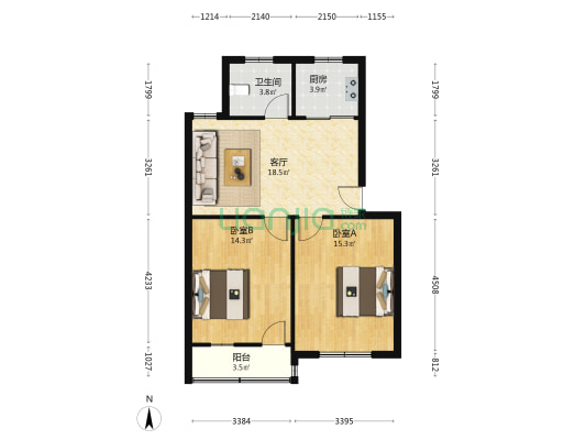 南公路 2室1厅1卫 73平方