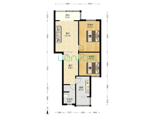 定和苑 2室2厅1卫 83平方