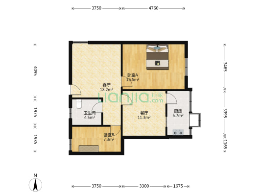 司巷 2室2厅1卫 75平方