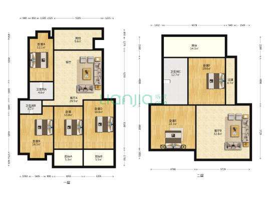 三木城B区 6室2厅3卫 124平方