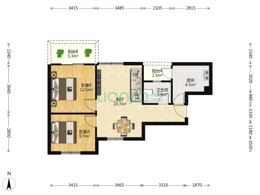 岷江小区三期 2室1厅1卫 75平方