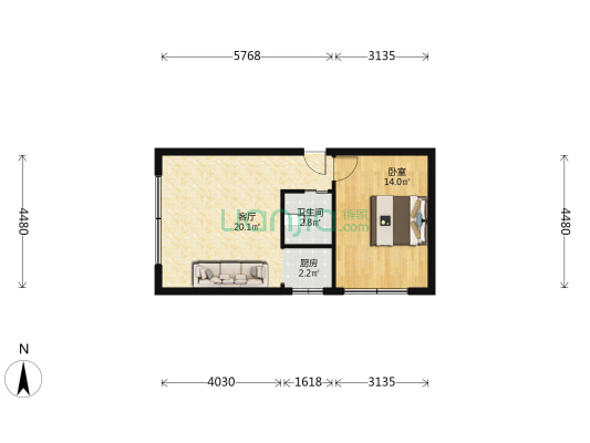 哈尔滨医科大学家属区 1室1厅1卫 53平方