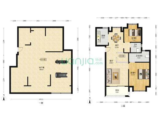 名城嘉苑 2室2厅2卫 194平方