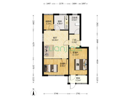 船厂新村 2室1厅1卫 69平方