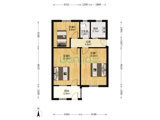 箍桶巷43号 3室0厅1卫 64平方