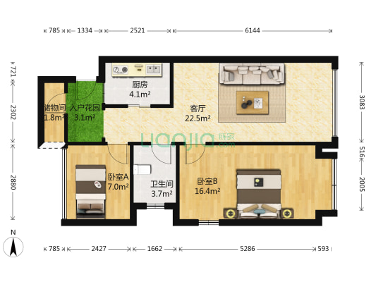 隆鑫十里画卷 2室1厅1卫 66平方