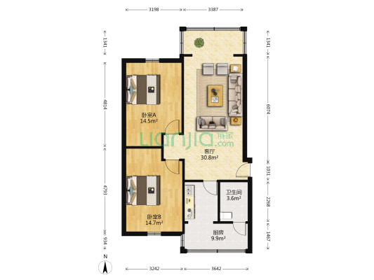 金彭中路27号小区 2室1厅1卫 86平方