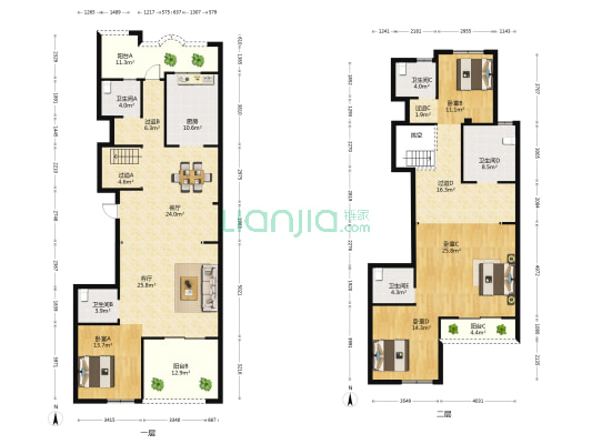 润嘉园 4室2厅5卫 230平方