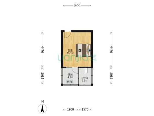 泺源大街3号 1室0厅1卫 27平方