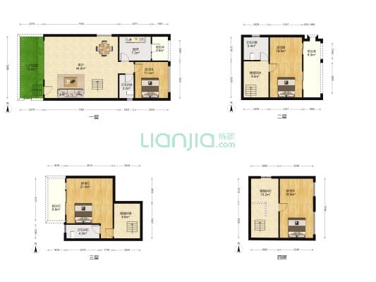 山水世家东区 4室1厅3卫 231平方