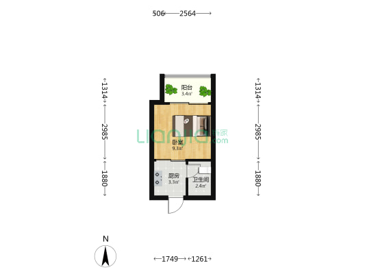 人才公寓(平湖市) 1室0厅1卫 34平方