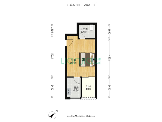 光亮天润城龙凤栖 1室0厅1卫 37平方