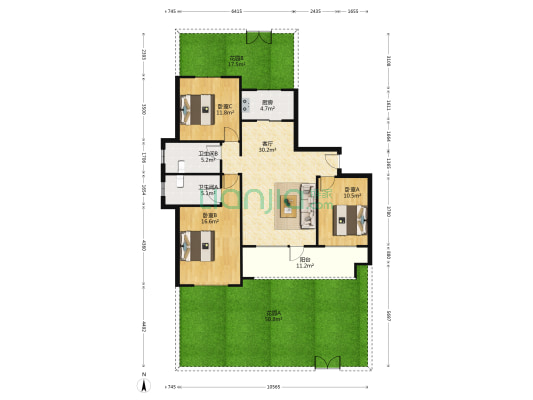 荣盛城（三期） 4室2厅2卫 143平方