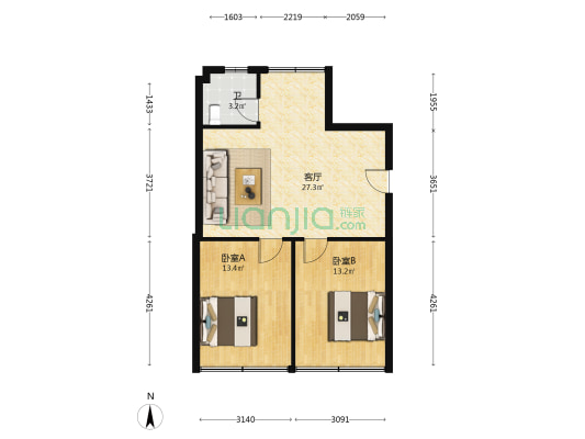 南门口 2室1厅1卫 96平方