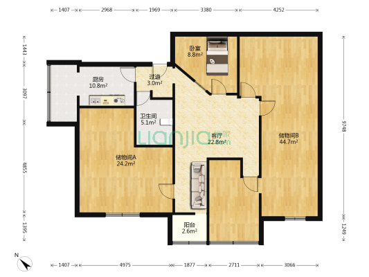 东城拐街17号 1室1厅1卫 153平方