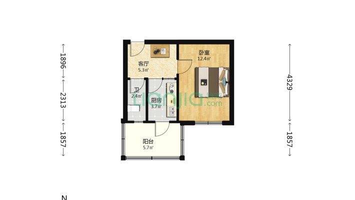 建管局宿舍二手房实景图