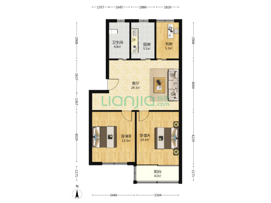 塔城东路492-496弄 3室1厅1卫 89平方