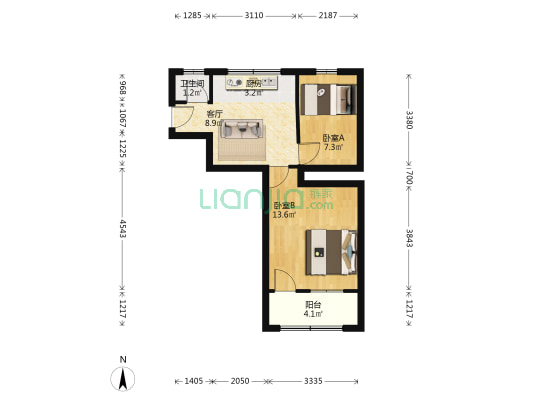 工人新村 2室1厅1卫 42平方