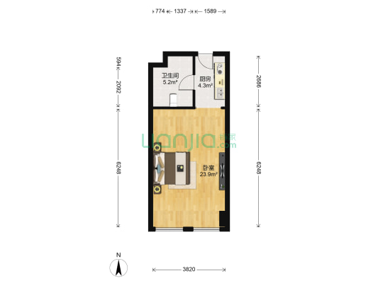 锦上SOHU 1室0厅1卫 52平方