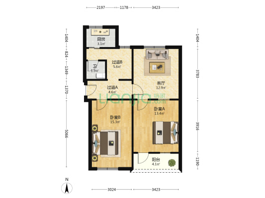 石壁街 2室1厅1卫 75平方