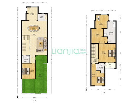 龙湖听蓝湾 4室1厅3卫 212平方