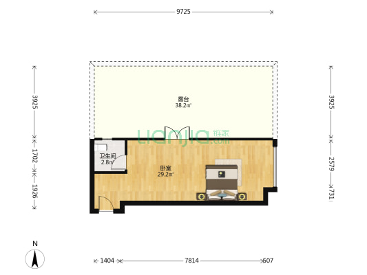 华润东原时光绘 1室0厅1卫 37平方