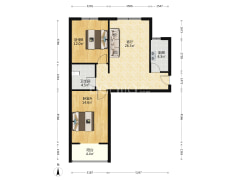 水岸花城 2室1厅 南 北-涿州水岸花城户型图