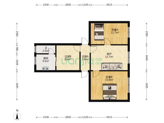 冶金路5号 2室1厅1卫 72平方