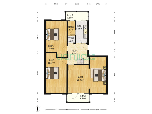 石油北区 3室1厅1卫 105平方