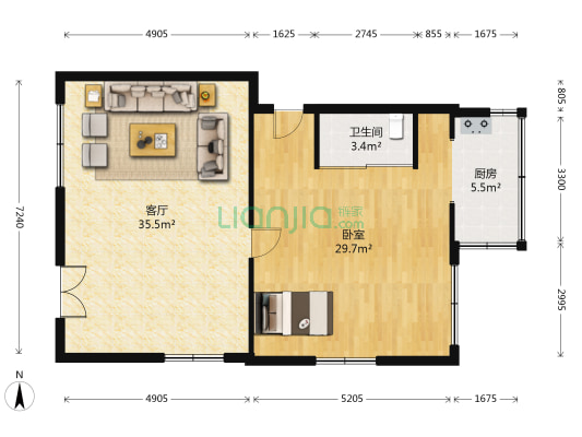师院街 1室1厅1卫 83平方
