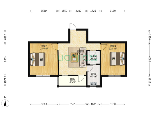 驻马店水利工程局家属院 2室1厅1卫 70平方