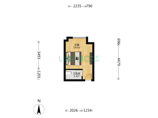 嘉晟公馆 1室0厅1卫 29平方