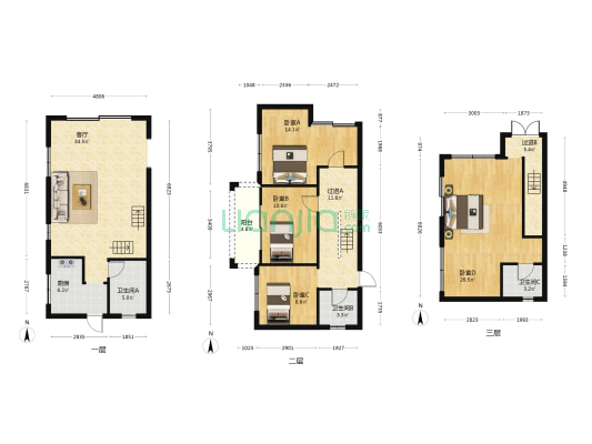 荔枝花园 4室1厅3卫 153平方