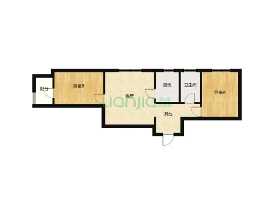 沁河名苑 经典两居室 有证 可以贷款  看房方便-户型图