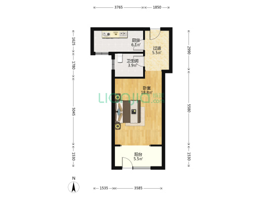 云麓 1室0厅1卫 58平方