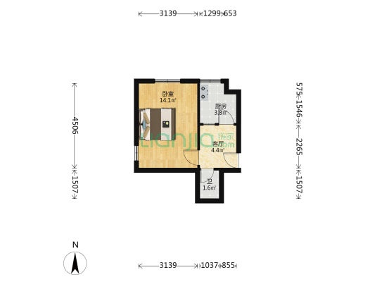 庆玉里 1室1厅1卫 22平方