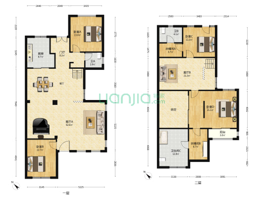 万科四季花城(别墅) 4室2厅3卫 210平方