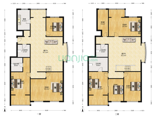 百桐园 8室2厅4卫 360平方