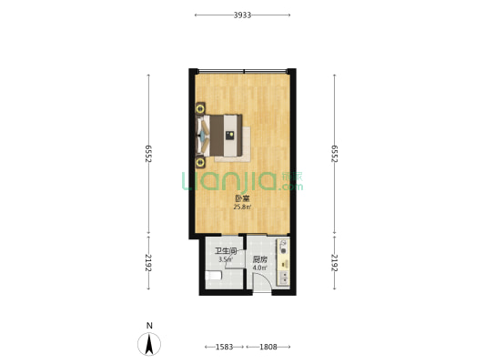 荣振大厦 1室0厅1卫 49平方