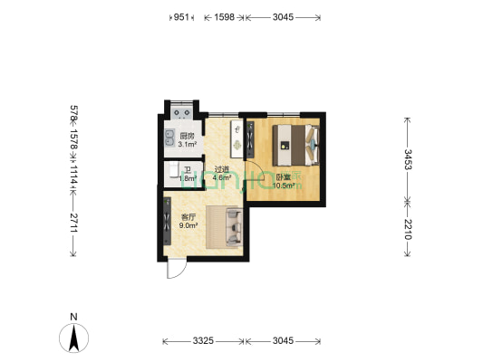 江西中医药大学文教路小区 1室1厅1卫 39平方