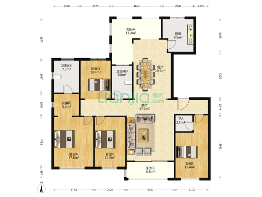 梅溪湖壹号悦湾 4室2厅3卫 189平方