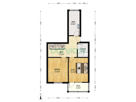 淮海西路267号 1室1厅1卫 67平方