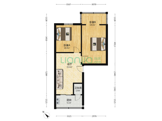 抚琴三道河巷 2室1厅1卫 62平方