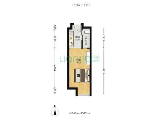 万科海上之光 1室0厅1卫 30平方