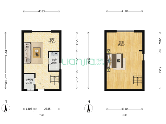 文沃广场 1室1厅1卫 49平方