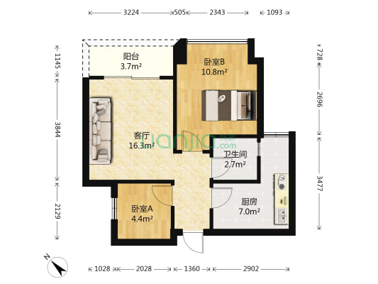 融峰苑 2室1厅1卫 58平方