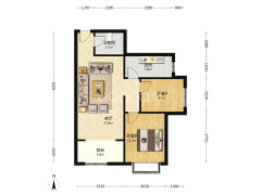 范阳路 电梯房 名流一品 交通便利 东南两居-涿州名流一品户型图