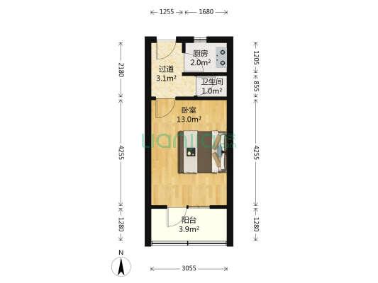 安阳里(塘沽) 1室0厅1卫 30平方