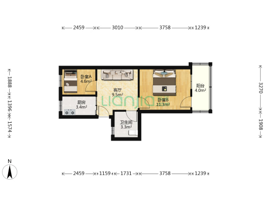 槐树路290弄 2室1厅1卫 48平方